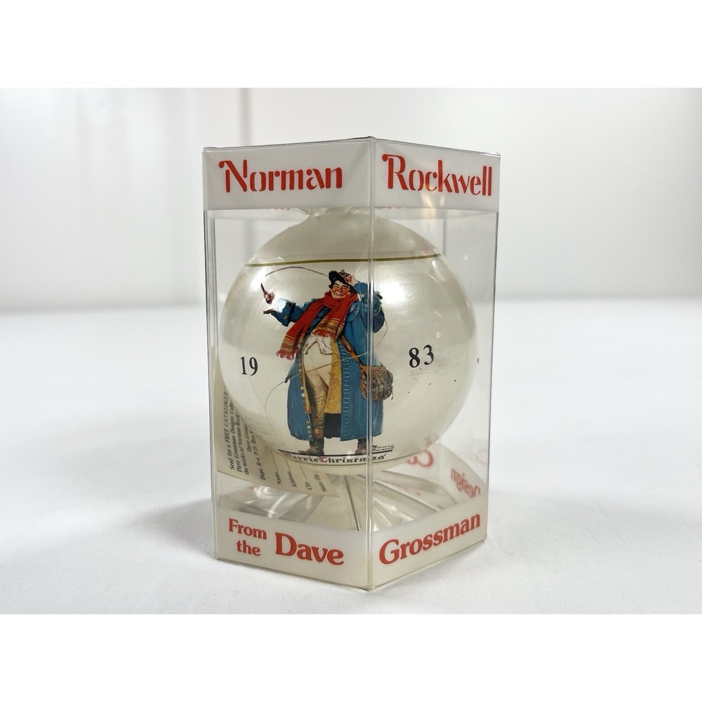 Vintage 1983 Norman Rockwell Merrie Christmas Ornament Dave Grossman 9th Ed Box